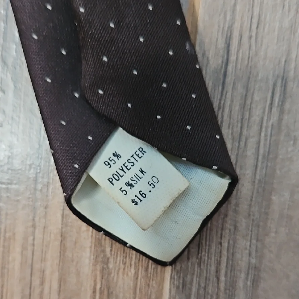 Oscar De La Renta Brown Tiny Dot Vintage Necktie